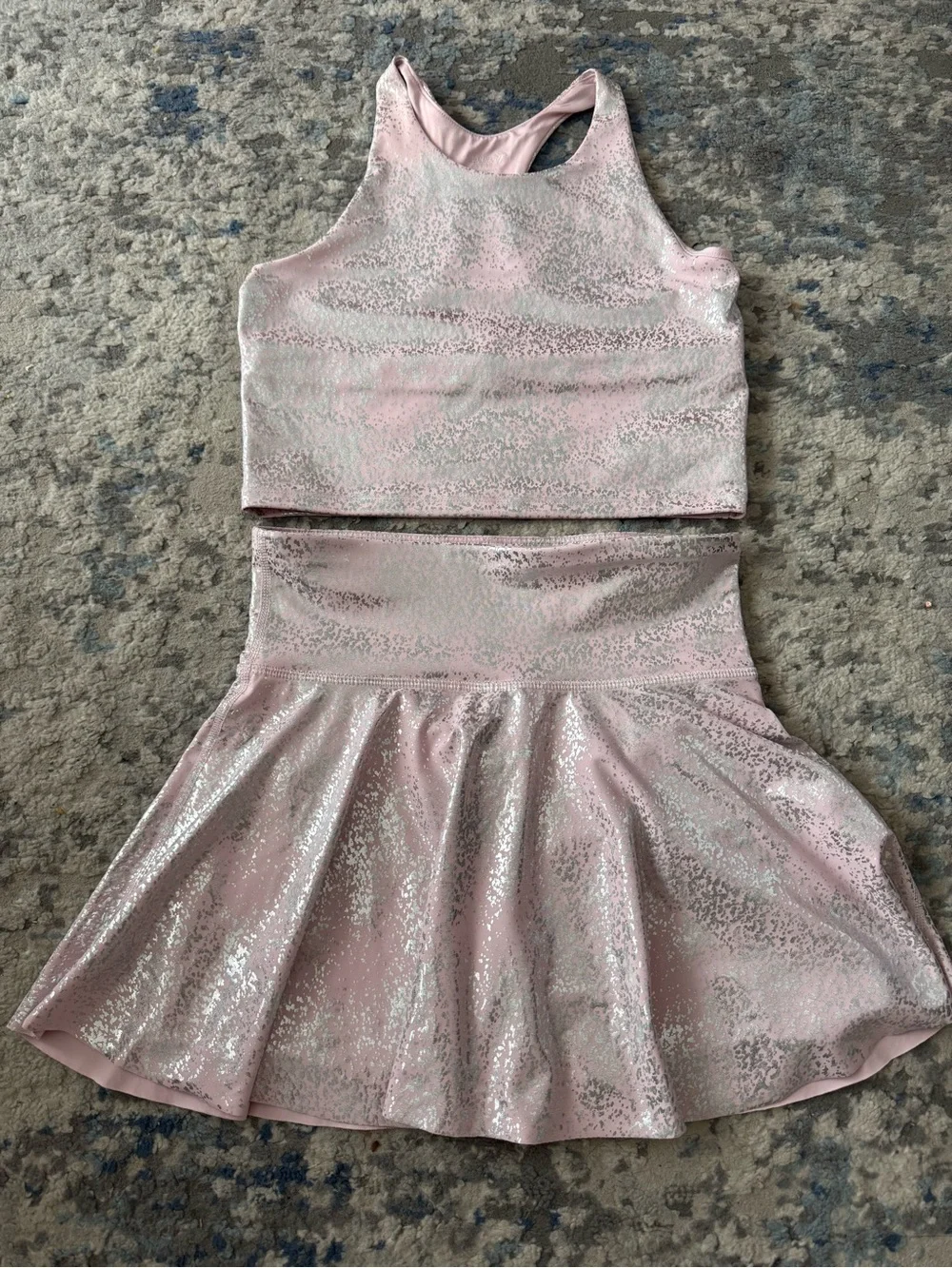 Old Navy Pink Glitter Girls Matching Tank and Skirt Set - Picture 1 of 3